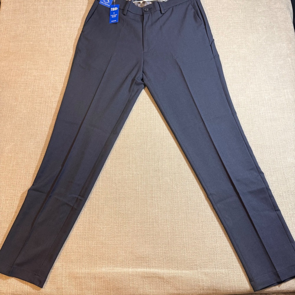Haggar Cool Right Performance Flex Slim Fit Dress Pants 36x34 Blue Ink NWT